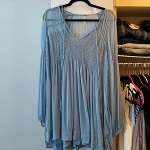 Free People Blue Flowy Tunic Dress